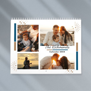 Moderne einfache Collage 2027 Familienfoto Kalender