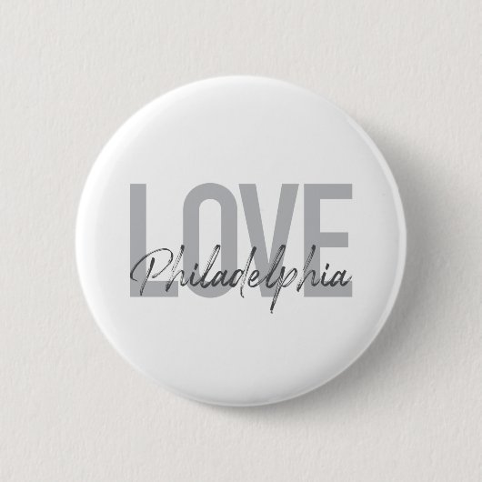 Moderne, einfache, coole Design-Liebe Philadelphia Button (Vorderseite)