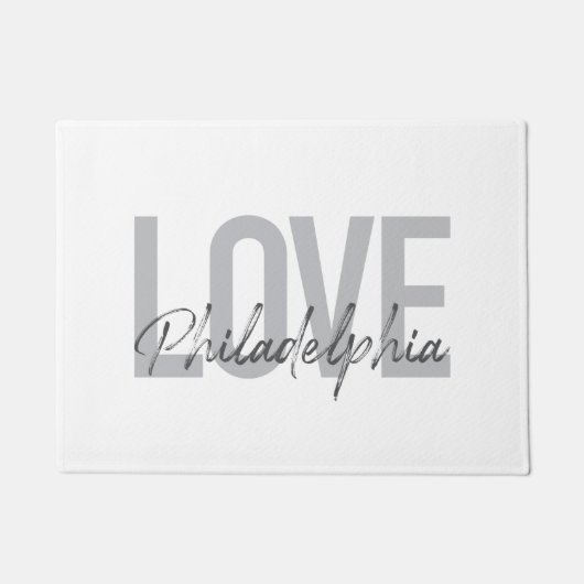 Moderne, einfache, coole Design-Liebe Philadelphia Fußmatte (Vorderseite)