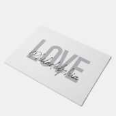 Moderne, einfache, coole Design-Liebe Philadelphia Fußmatte (Schrägansicht)