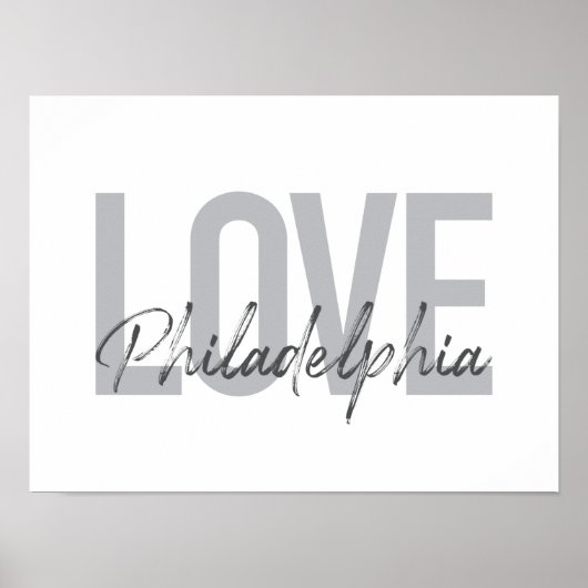 Moderne, einfache, coole Design-Liebe Philadelphia Poster (Vorne)
