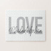 Moderne, einfache, coole Design-Liebe Philadelphia Puzzle (Horizontal)