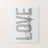 Moderne, einfache, coole Design-Liebe Philadelphia Puzzle (Vertikal)