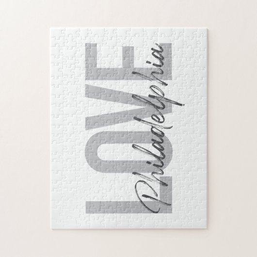 Moderne, einfache, coole Design-Liebe Philadelphia Puzzle (Vertikal)