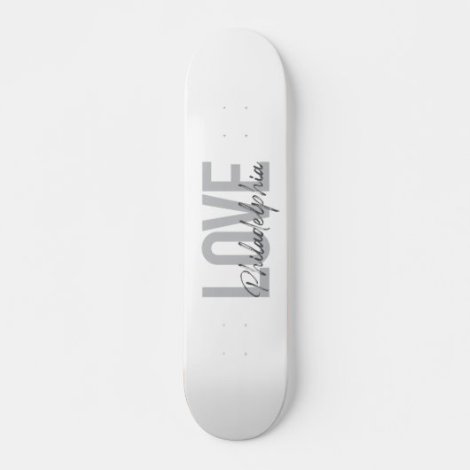 Moderne, einfache, coole Design-Liebe Philadelphia Skateboard (Vorne)