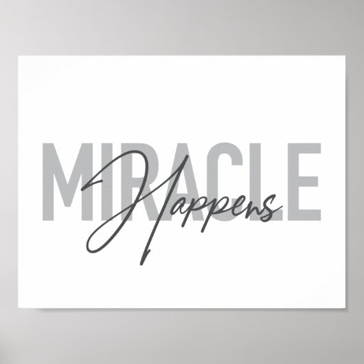 Moderne, einfache, coole Typografie Das Wunder ges Poster (Vorne)