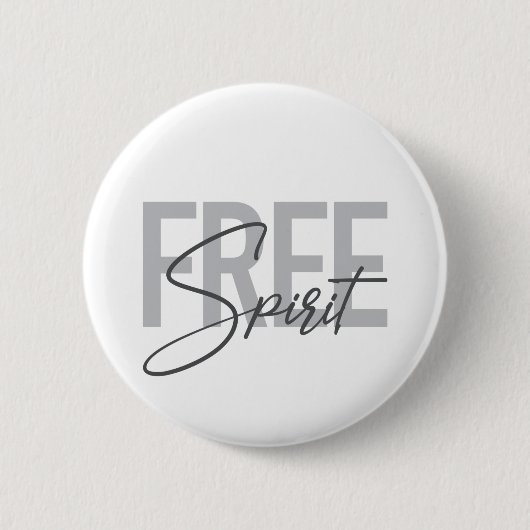 Moderne, einfache, coole Typografie des Freien Gei Button (Vorderseite)