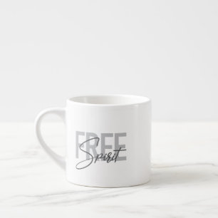 Moderne, einfache, coole Typografie des Freien Gei Espressotasse
