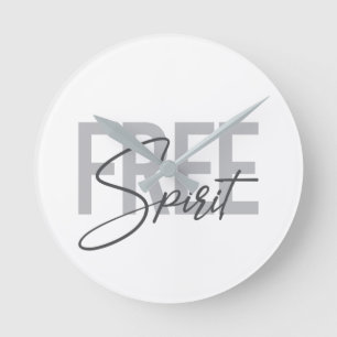 Moderne, einfache, coole Typografie des Freien Gei Runde Wanduhr