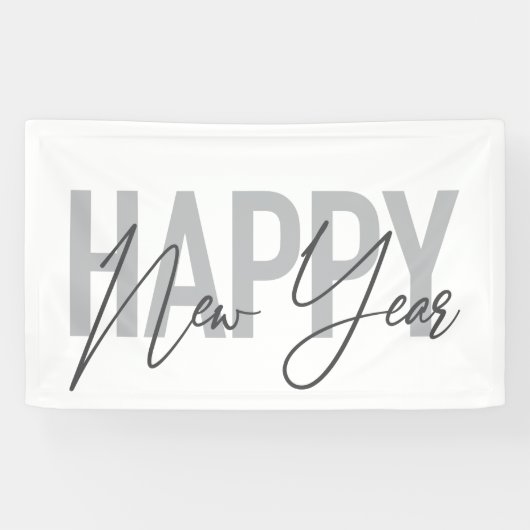 Moderne, einfache, coole Typografie des Happy New Banner (Horizontal)