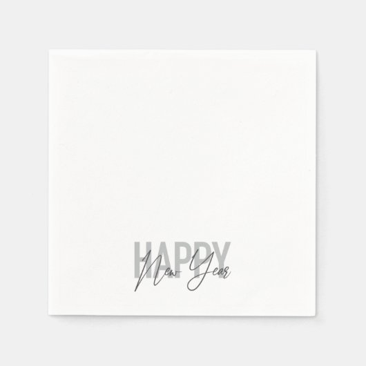 Moderne, einfache, coole Typografie des Happy New Serviette (Vorderseite)