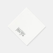 Moderne, einfache, coole Typografie des Happy New Serviette (Ecke)