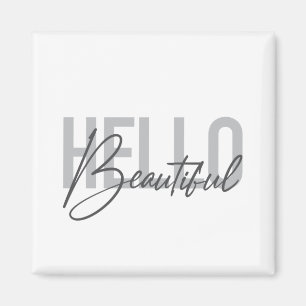 Moderne, einfache, coole Typografie Hallo Schöne Magnet