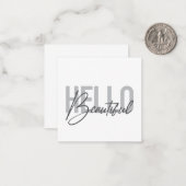 Moderne, einfache, coole Typografie Hallo Schöne Mitteilungskarte (Vorderseite/Rückseite Beispiel)