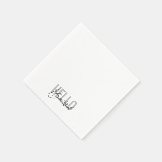 Moderne, einfache, coole Typografie Hallo Schöne Serviette (Ecke)