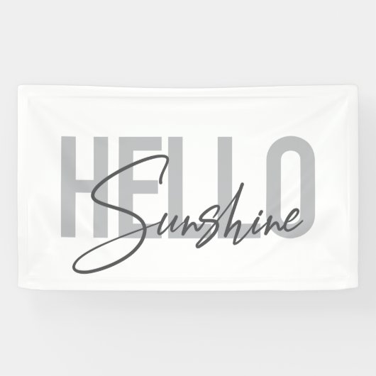 Moderne, einfache, coole Typografie Hallo Sunshine Banner (Horizontal)
