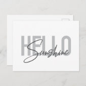 Moderne, einfache, coole Typografie Hallo Sunshine Postkarte (Vorne/Hinten)