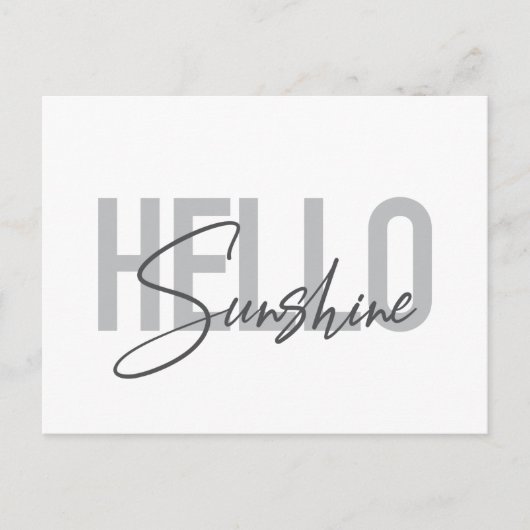 Moderne, einfache, coole Typografie Hallo Sunshine Postkarte (Vorderseite)