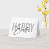 Moderne, einfache, coole Typografie Happy Oaster Karte (Gelbe Blume)