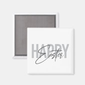 Moderne, einfache, coole Typografie Happy Oaster Magnet (Vorderseite/Rückseite)