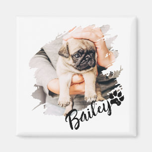Moderne einfache coole Typografie Name und Foto de Magnet