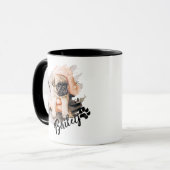 Moderne einfache coole Typografie Name und Foto de Tasse (Vorderseite Links)
