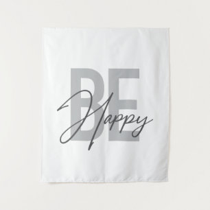 Moderne, einfache, coole Typografie von Be Happy Wandteppich