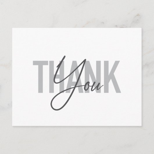 Moderne, einfache, coole Typografie von Dankeschön Postkarte (Vorderseite)