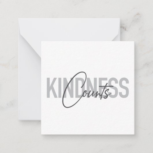Moderne, einfache, coole Typografie von Kindness C Mitteilungskarte (Vorderseite)
