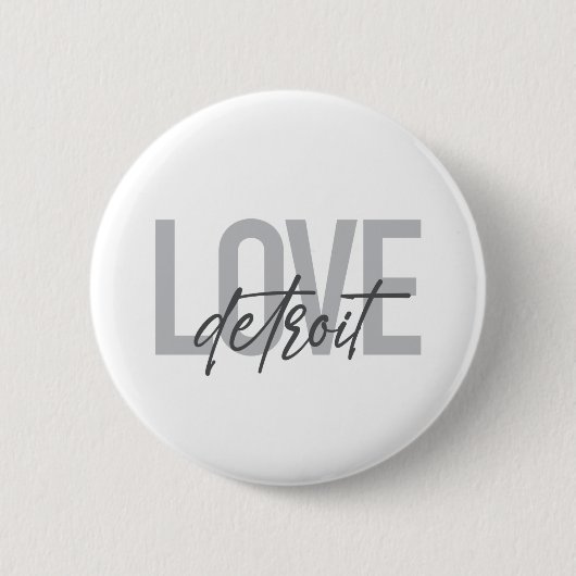 Moderne, einfache, coole, urbane Design Liebe Detr Button (Vorderseite)