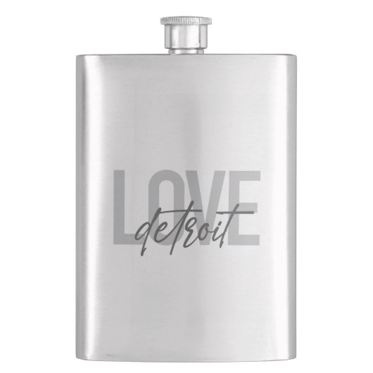 Moderne, einfache, coole, urbane Design Liebe Detr Flachmann (Vorderseite)