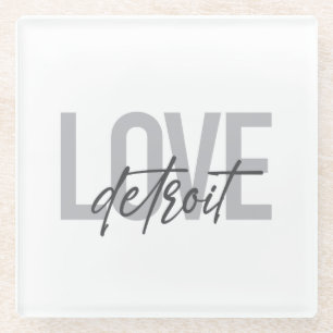 Moderne, einfache, coole, urbane Design Liebe Detr Glasuntersetzer
