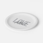 Moderne, einfache, coole, urbane Design Liebe Detr Pappteller (Schrägansicht)
