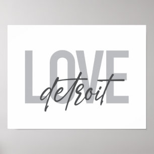 Moderne, einfache, coole, urbane Design Liebe Detr Poster