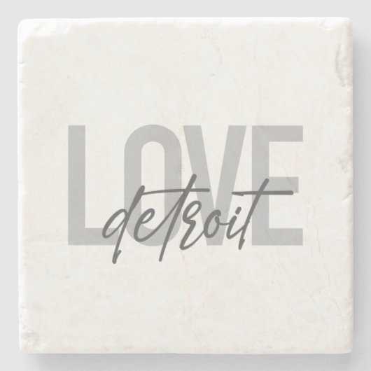 Moderne, einfache, coole, urbane Design Liebe Detr Steinuntersetzer (Vorderseite)
