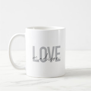 Moderne, einfache, coole, urbane Design Liebe Madi Kaffeetasse