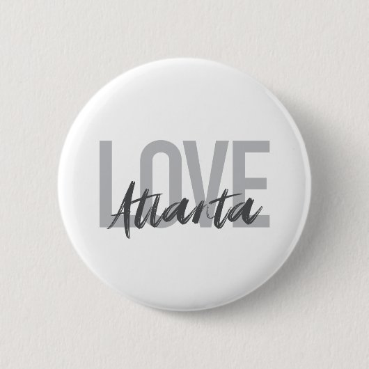 Moderne, einfache, coole, urbane Liebe Atlanta Button (Vorderseite)