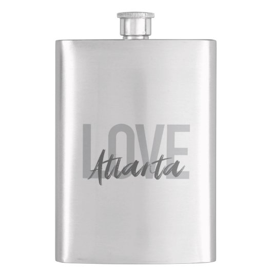Moderne, einfache, coole, urbane Liebe Atlanta Flachmann (Vorderseite)