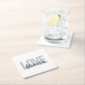 Moderne, einfache, coole, urbane Liebe Atlanta Rechteckiger Pappuntersetzer (Vor Ort)