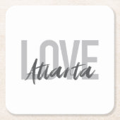 Moderne, einfache, coole, urbane Liebe Atlanta Rechteckiger Pappuntersetzer (Vorderseite)