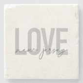 Moderne, einfache, coole, urbane Liebe New Jersey Steinuntersetzer (Vorderseite)