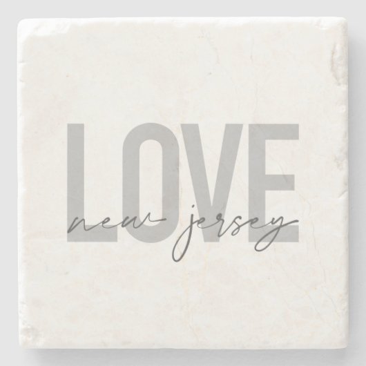 Moderne, einfache, coole, urbane Liebe New Jersey Steinuntersetzer (Vorderseite)