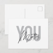 Moderne, einfache, coole urbane Typografie zählt Postkarte (Vorne/Hinten)