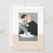 Moderne, einfache Creme-Beige-Farbklotz-Hochzeit Save The Date (Vorderseite)
