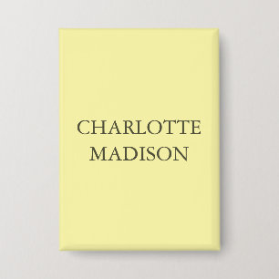 Moderne einfache Creme-Trend-Minimalist Plain Name Button