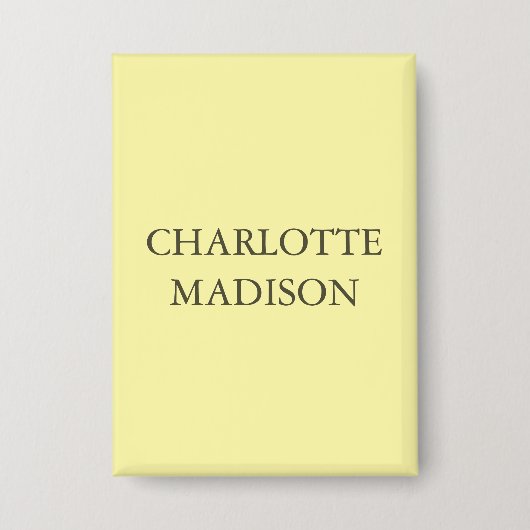 Moderne einfache Creme-Trend-Minimalist Plain Name Button (Vorderseite)