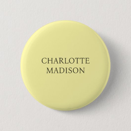 Moderne einfache Creme-Trendy-Minimalist Plain Nam Button (Vorderseite)