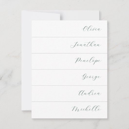 Moderne einfache Cursive Wedding Name Platzkarte (Vorderseite)