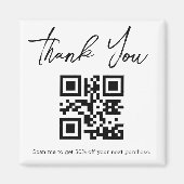 moderne, einfache Dankeschön Business qr Code Magnet (Vorne)