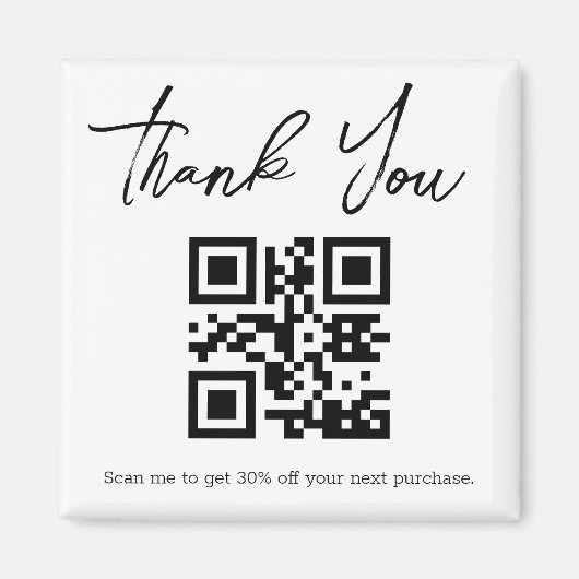 moderne, einfache Dankeschön Business qr Code Magnet (Vorne)